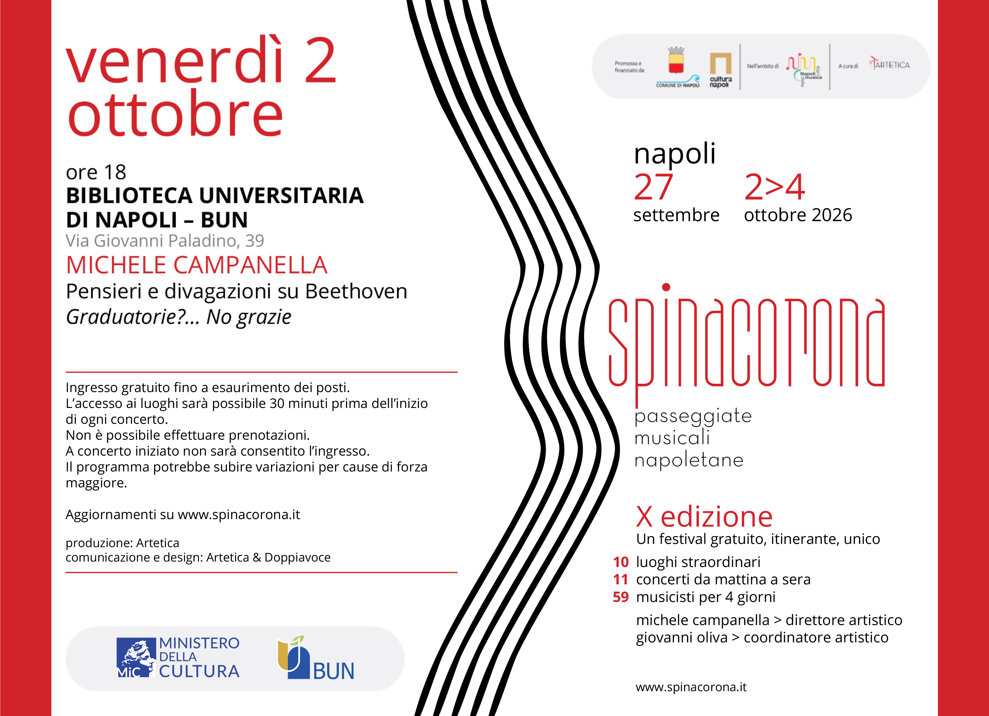 Spinacorona. Festival delle passeggiate musicali napoletane Michele Campanella – Pensieri e divagazioni su Beethoven. Graduatorie?... No grazie